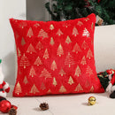 Axyaa Christmas Foil Print Cushion Cover: Plush 45x45 Throw Pillow for Living Room
