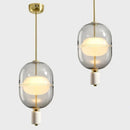 Axyaa LED Glass Pendant Lamp: Modern Designer Hanging Light for Living Room, Bedroom, Hotel