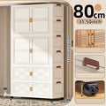 Axyaa 6 Tier Storage Wardrobe with Wheels - Large Capacity for Living Room/Bedroom