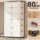 Axyaa 6 Tier Storage Wardrobe with Wheels - Large Capacity for Living Room/Bedroom