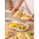 Axyaa Ceramic Grid Plate for Weight Loss Fruit Breakfast - Highend Quality