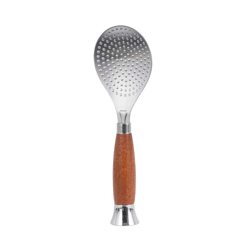 Axyaa Stainless Steel Rice Scoop with Wooden Handle - Non-Stick Kitchen Spatula
