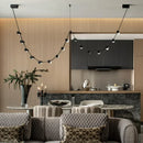 Axyaa Leather Chandelier: Modern Designer Pendant Lamp for Restaurant, Bar, and Living Room