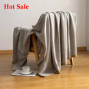 Axyaa Fish Bone Pattern Light Luxury Blanket for Living Room, Office, and Travel