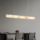 Spanish Marble Pendant Lamp by Axyaa: Cylinder Alabaster Hanging Light for Dining Table