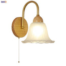 Axyaa Nordic Glass LED Wall Light Sconce with Pull Chain Switch