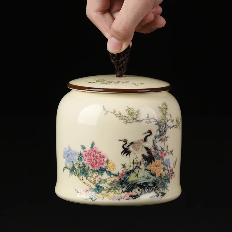Axya Vintage Ceramic Tea Caddy Storage Jar Set