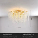 Axyaa Crystal Tassel LED Chandelier for Elegant Dining Room Decor