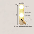 Axyaa Rotating LED Wall Sconce White Glass Yellow Travertine Wood Stair Light