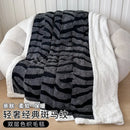 Axyaa Cationic Jacquard Zebra Pattern Velvet Lamb Blanket