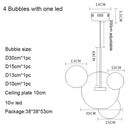 Axyaa Nordic Glass Chandelier: Mickey Bubble Ball Pendant Lamp for Home Decor