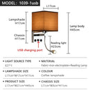 Axyaa Square Fabric LED Wall Lamp with USB Reading Light & Switch