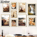 Nordic Forest Wildlife Wall Art Print by Axyaa