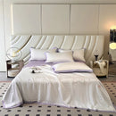 Axyaa Embroidered Silk Summer Quilt 4-Piece Bedding Set