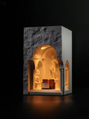 Axyaa Industrial Cement Table Lamp - Architectural Sculpture Design - Fireless Aromatherapy Candle