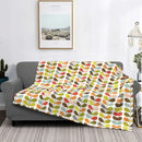 Axyaa Multi Stem Mid Century Modern Throw Blanket for Home Bedroom Sofa