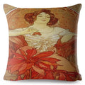Beige Art Nouveau Gallery Cushion Cover for Home Decor - Axyaa