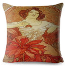 Beige Art Nouveau Gallery Cushion Cover for Home Decor - Axyaa