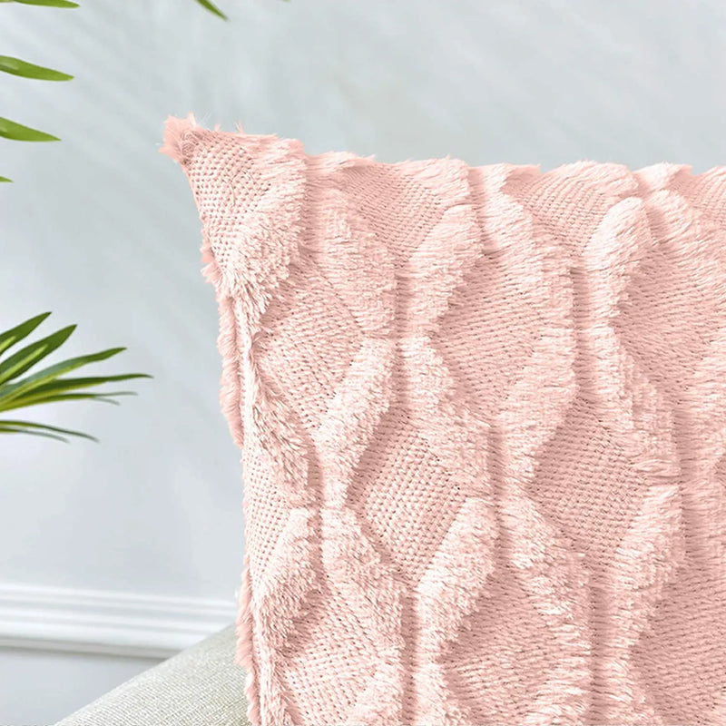 Pink Boho Rhombus Cushion Cover 45x45 for Living Room Chair by Axyaa