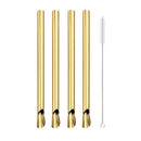 Axyaa Stainless Steel Straw Spoon Set for Milkshake Smoothie Bar - Pack of 10