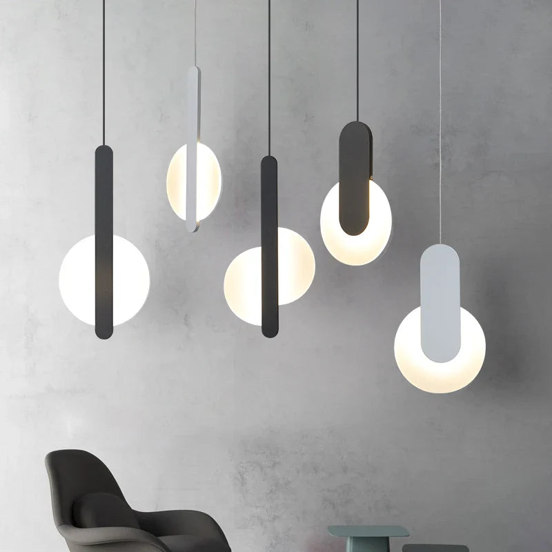 Axyaa Scandinavian LED Pendant Lamp for High Ceilings - Modern Living Room Lighting