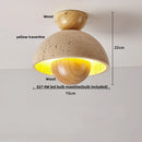 Axyaa Yellow Travertine LED Ceiling Lamp - Modern Natural Stone Ceiling Lights