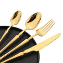 Axyaa White Gold Stainless Steel 24-Piece Tableware Set - Premium Silverware Collection