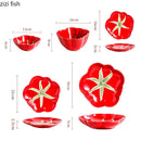 Axyaa Tomato-Shaped Ceramic Tableware Set