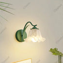 Axyaa Flower Back Wall Lamp Retro Cream Countryside Style for Bedroom & Living Room
