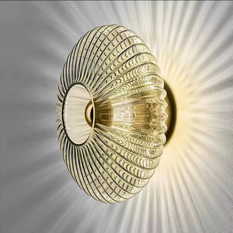 Axyaa Smoke Gray Amber White Glass Wall Lamps for Modern Living Room Lighting