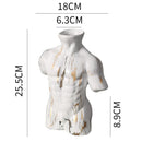Axya Nordic Vase: Male Body Ceramic Decoration for Dried Flowers & Living Room