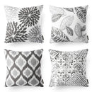 Axyaa Geometric Flower Leaf Linen Pillowcase Sofa Cushion Cover - Customizable Sizes