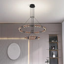 Axyaa LED Chandelier: Modern Luxury for Living Room, Bedroom, Restaurant - Round Bean Pendant Light