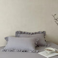 Axyaa Ruffled Cotton Pillowcases - Soft Double Layer Gauze Cover