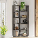 Axyaa 6-Tier Corner Bookshelf with Baffles: Multifunctional Storage & Display Stand