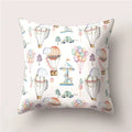 Tropical Cactus Flower Cat Print Pillow Cover 45X45CM for Home Sofa Chair