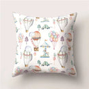 Tropical Cactus Flower Cat Print Pillow Cover 45X45CM for Home Sofa Chair