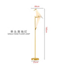 Axyaa Gold Floor Lamp with LED Paper Crane Lampshade for Modern Minimalist Style