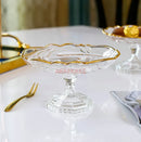 Axyaa 9-inch Glass High Leg Fruit Plate Delicate Candy Dim Sum Plate