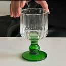 Axyaa Vintage Ripple Wine Glass Low Leg Cocktail Cup for Home Bar