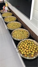 Axya Bamboo Weave Fruit Tray Basket - Round Unbreakable Storage Gift Basket