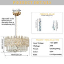 Axyaa Crystal Chandelier Pendant Light for Living Room Dining Room