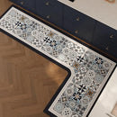 Axyaa Retro Floral Pattern Kitchen Carpet - Non-slip Waterproof Rug