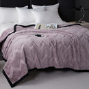 Axyaa Double Layer Rabbit Plush Blanket for Sofa and Air Conditioning