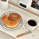 Kawaii Korean Ceramic Plate Cup Set by Axyaa - 5/8 inch Tableware & Decor