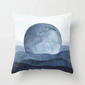 Blue Marble Geometric Cushion Cover 45x45cm for Home & Office Decor by Axyaa