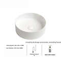 Axyaa 36cm Matte White/Dark Gray Bathroom Sink for Vanity - 14in Diameter