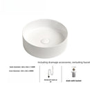 Axyaa 36cm Matte White/Dark Gray Bathroom Sink for Vanity - 14in Diameter