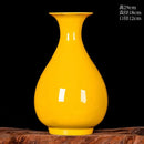 Axyaa Yellow Glazed Ceramic Vase for Home, Living Room, and TV Cabinet