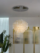 Axyaa Luxury Shell Ceiling Chandelier with Led Lights for Living Room and Staircase